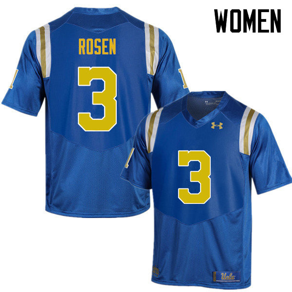 Women #3 Josh Rosen UCLA Bruins Under Armour College Football Jerseys Sale-Blue - Click Image to Close